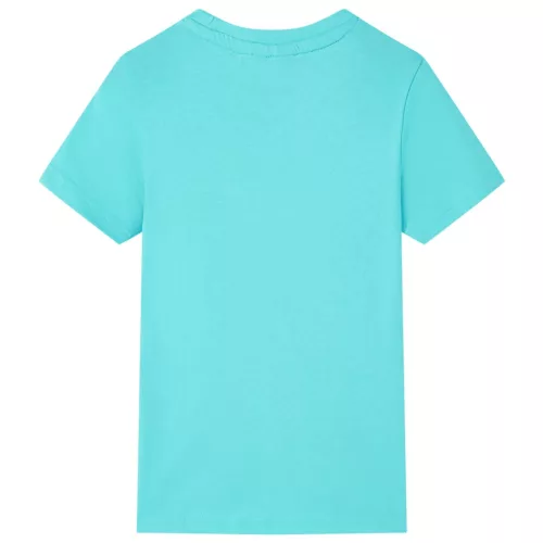 Aqua színű rövid ujjú gyerekpóló 140