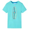 Aqua színű rövid ujjú gyerekpóló 140