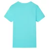 Aqua színű rövid ujjú gyerekpóló 140