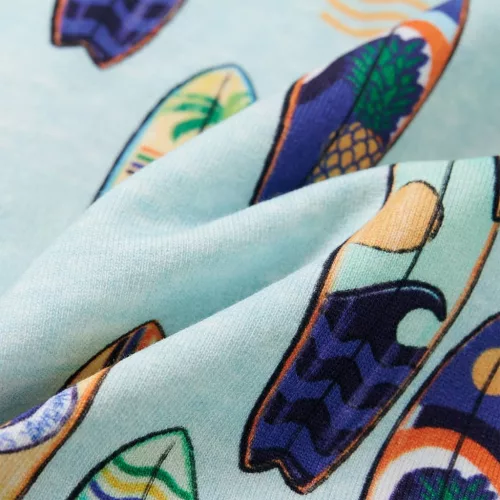 Halvány kék melange gyerekpulóver 128