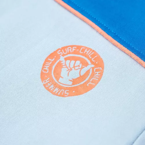 Élénk kék és világoskék gyerekpulóver 140