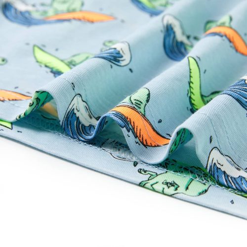 Világoskék rövid ujjú gyerekpizsama 128