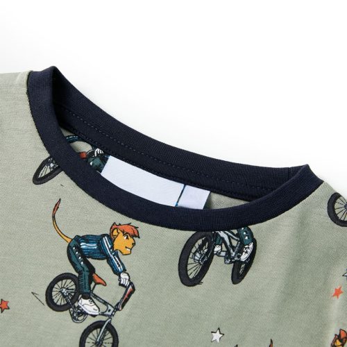 Világos keki rövid ujjú gyerekpizsama 128