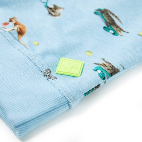 Világoskék melange gyerekpulóver 128