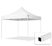   Professional összecsukható sátrak ECO 300g/m2 ponyvával, acélszerkezettel, oldalfal nélkül - 3x3m fehér