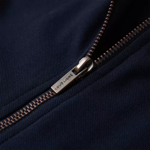 Tengerészkék gyerekpulóver cipzárral 116