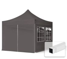  Professional összecsukható sátrak ECO 300g/m2 ponyvával acélszerkezettel, 4 oldalfallal - 3x3m sötétszürke