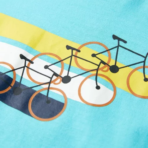 Aqua színű rövid ujjú gyerekpóló 140