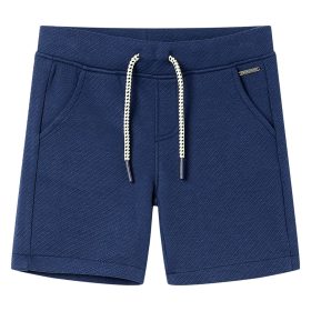 Sötétkék gyerekrövidnadrág húzózsinórral 140