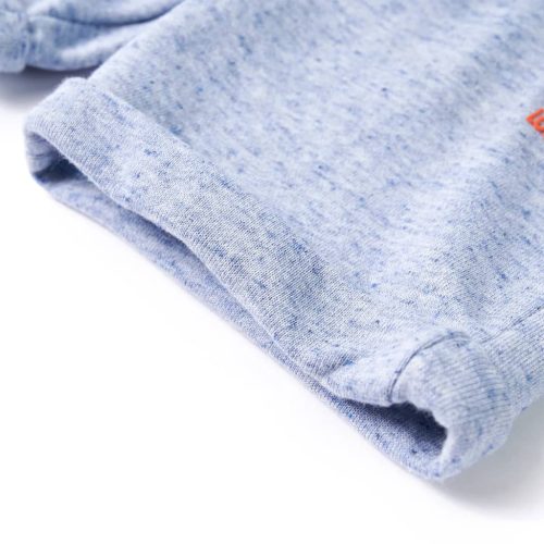 Kék melange gyerekrövidnadrág húzózsinórral 128