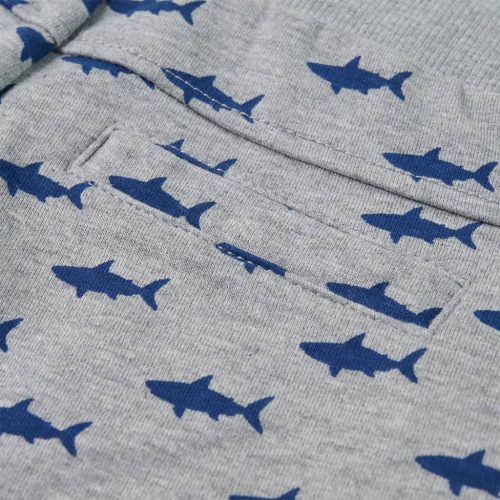 Világosszürke melange gyerekrövidnadrág húzózsinórral 116