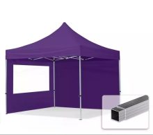   Professional összecsukható sátrak ECO 300 g/m2 ponyvával, alumínium szerkezettel, 2 oldalfallal - 3x3m lila