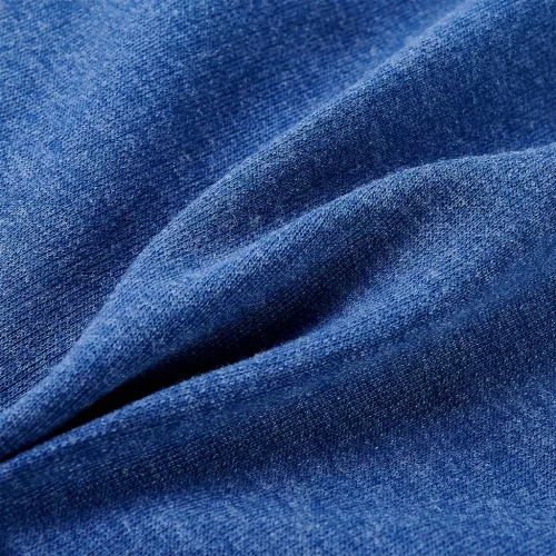 Sötétkék melange kapucnis gyerekpulóver cipzárral 104