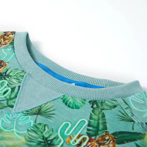 Világoszöld melange gyerekpulóver 104