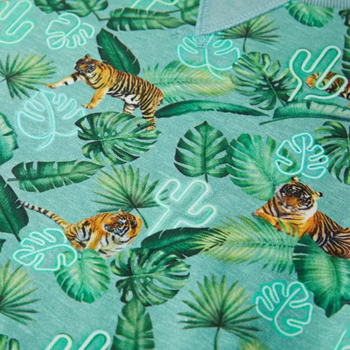 Világoszöld melange gyerekpulóver 128