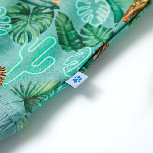 Világoszöld melange gyerekpulóver 140