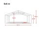 TP Professional deluxe 6x6m nehéz acélkonstrukciós rendezvénysátor erősített tetőszerkezettel 