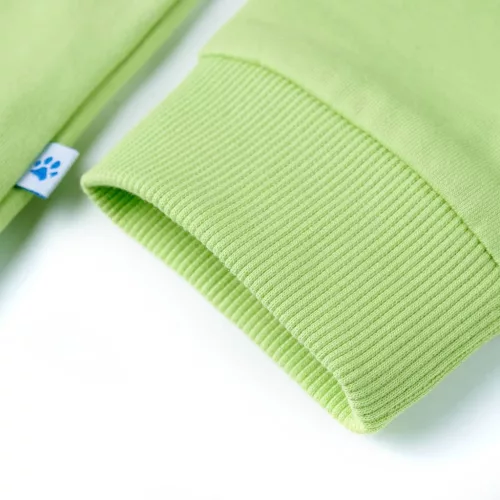 Kék és halvány sárga kapucnis gyerekpulóver 92