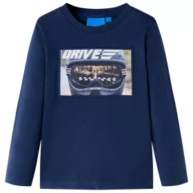 Tengerészkék melange hosszú ujjú gyerekpóló 128