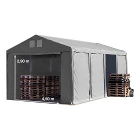   TP Vario 6x8m 3m oldalmagas raktársátor, bejárat típusa: standard