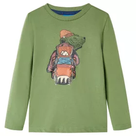 Halvány keki hosszú ujjú gyerekpóló 128