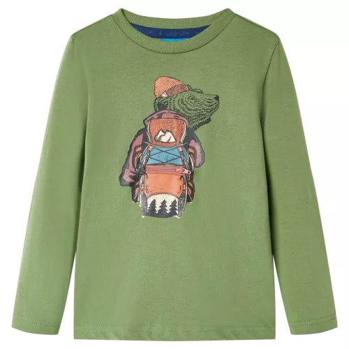 Halvány keki hosszú ujjú gyerekpóló 128