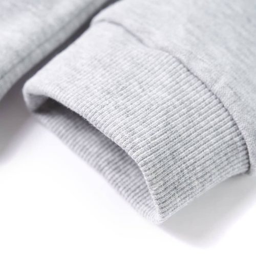 Szürke melange és narancs kapucnis gyerekpulóver 92