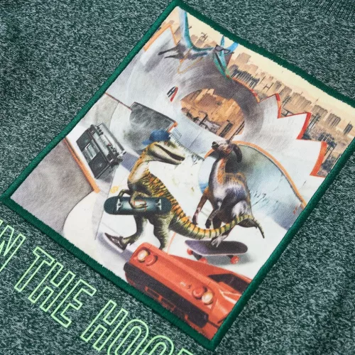 Sötétzöld melange hosszú ujjú gyerekpóló 104