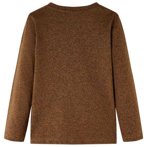 Konyak színű melange hosszú ujjú gyerekpóló 104