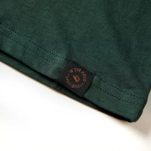 Sötétzöld hosszú ujjú gyerekpóló 116