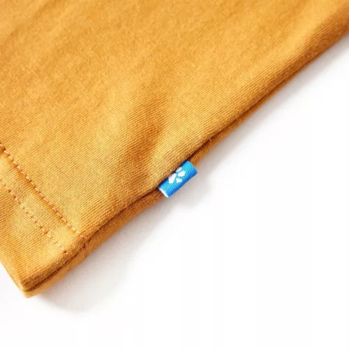 Sötét okker hosszú ujjú gyerekpóló 92