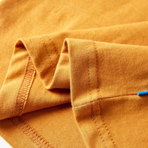 Sötét okker hosszú ujjú gyerekpóló 92