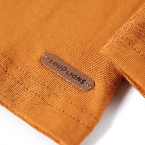 Sötét okker hosszú ujjú gyerekpóló 104