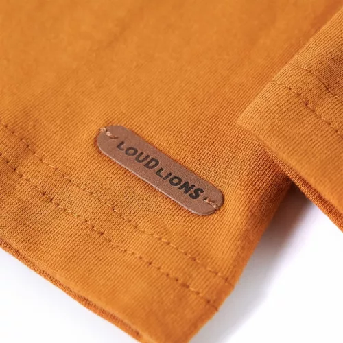 Sötét okker hosszú ujjú gyerekpóló 116