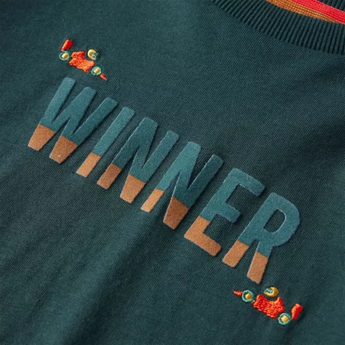 Sötétzöld hosszú ujjú gyerekpóló 104