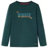 Sötétzöld hosszú ujjú gyerekpóló 128