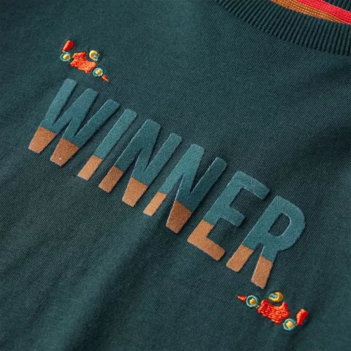 Sötétzöld hosszú ujjú gyerekpóló 128