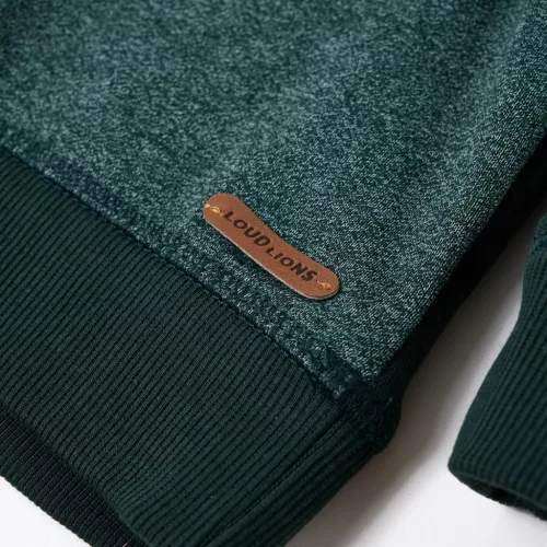 Sötétzöld kapucnis gyerekpulóver 92