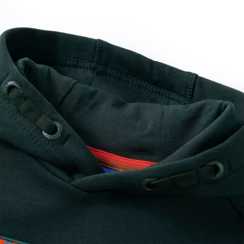 Sötétzöld kapucnis gyerekpulóver 104