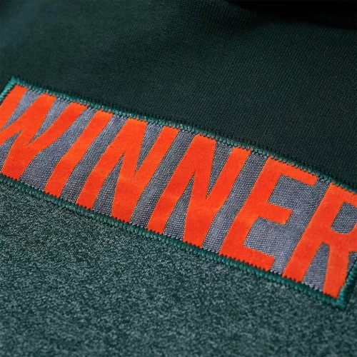 Sötétzöld kapucnis gyerekpulóver 140