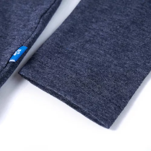 Sötétzöld melange hosszú ujjú gyerekpóló 128