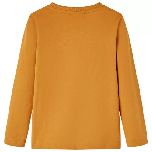 Sötét okker hosszú ujjú gyerekpóló 104