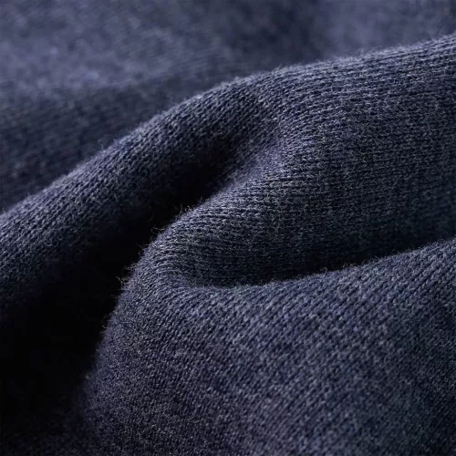 Sötétkék melange kapucnis gyerekpulóver cipzárral 92