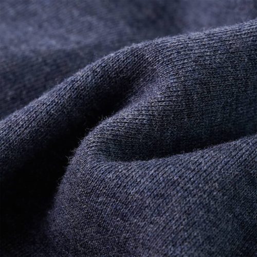 Sötétkék melange kapucnis gyerekpulóver cipzárral 128