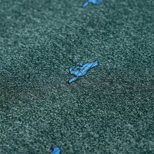 Sötétzöld melange gyerekpulóver 104