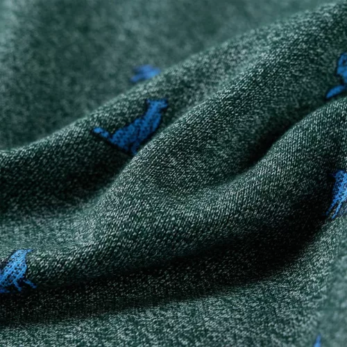 Sötétzöld melange gyerekpulóver 104