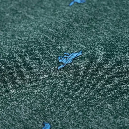 Sötétzöld melange gyerekpulóver 116