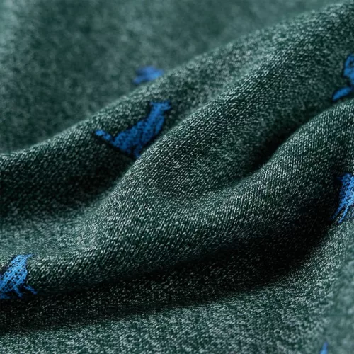 Sötétzöld melange gyerekpulóver 116