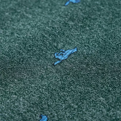 Sötétzöld melange gyerekpulóver 140