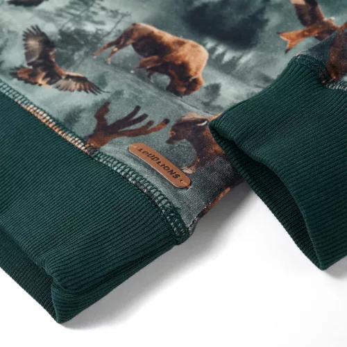 Sötétzöld gyerekpulóver 140